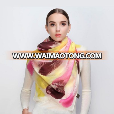 Printed wool pashmina scarf shawl