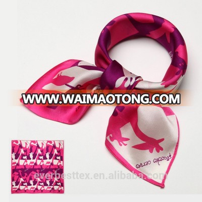 100% silk satin neck scarf