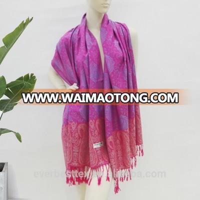 Paisley jacquard viscose pashmina shawl