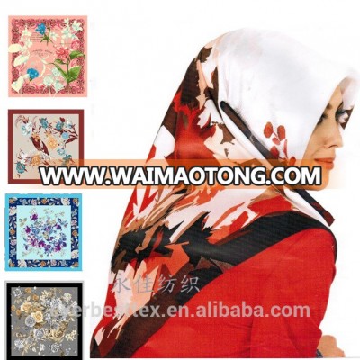 Polyester printing square Muslim Hijab scarf