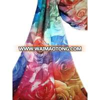 Abstract floral pattern digital print viscose scarf